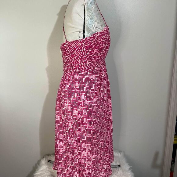 Size 6 Shoshanna Womens Sleeveless pink & White Dress EUC with pockets C3469 - Picture 3 of 6